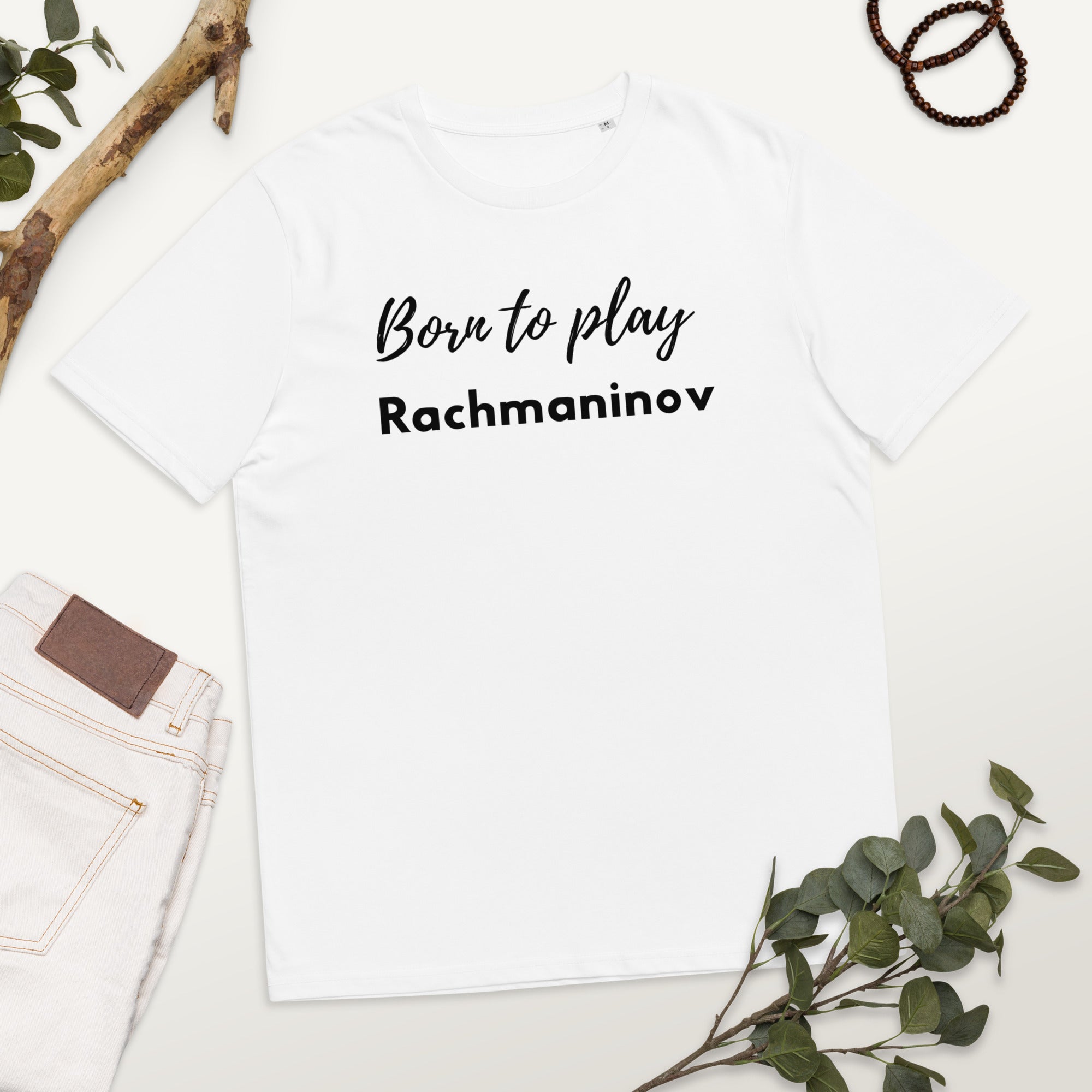 Born to play Rachmaninov - Unisex organic cotton t-shirt