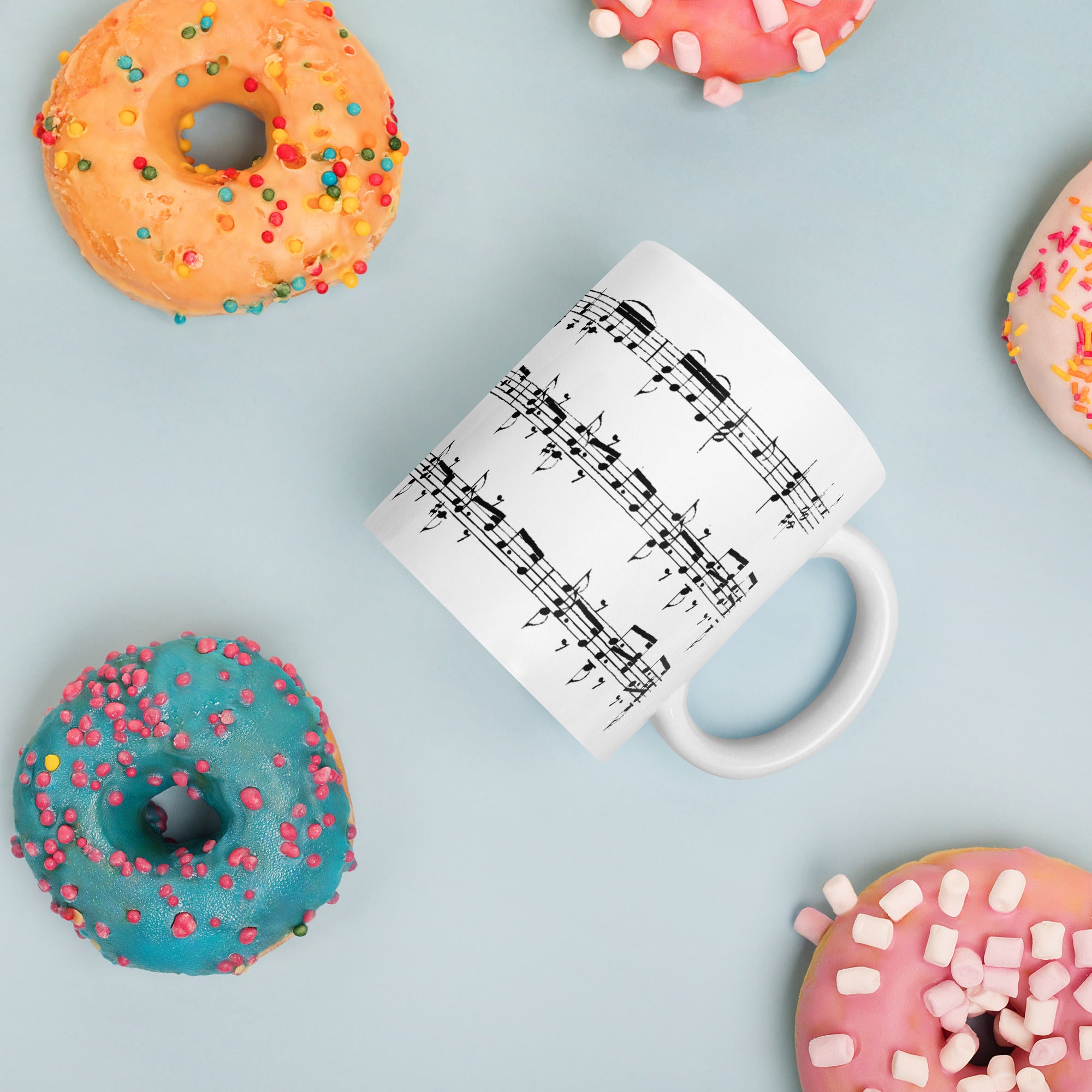 Bach Chaconne from Violin partita no. 2 in D minor BWV 1004 - White Mug multiple sizes