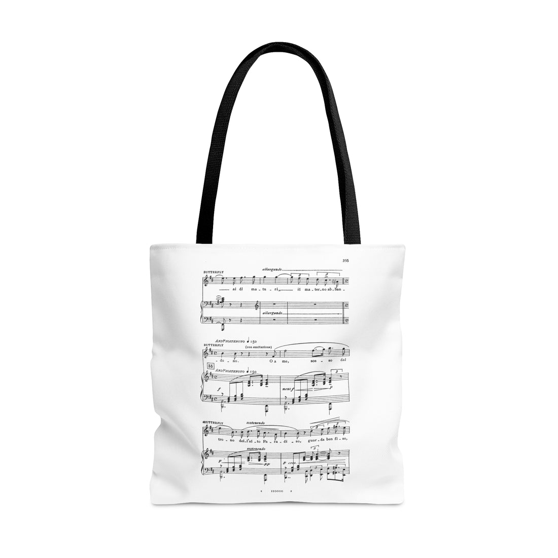 Puccini Madame Butterfly - Tu Tu Piccolo Iddio & Nessun Dorma from Turandot (Double Sided Tote Bag)