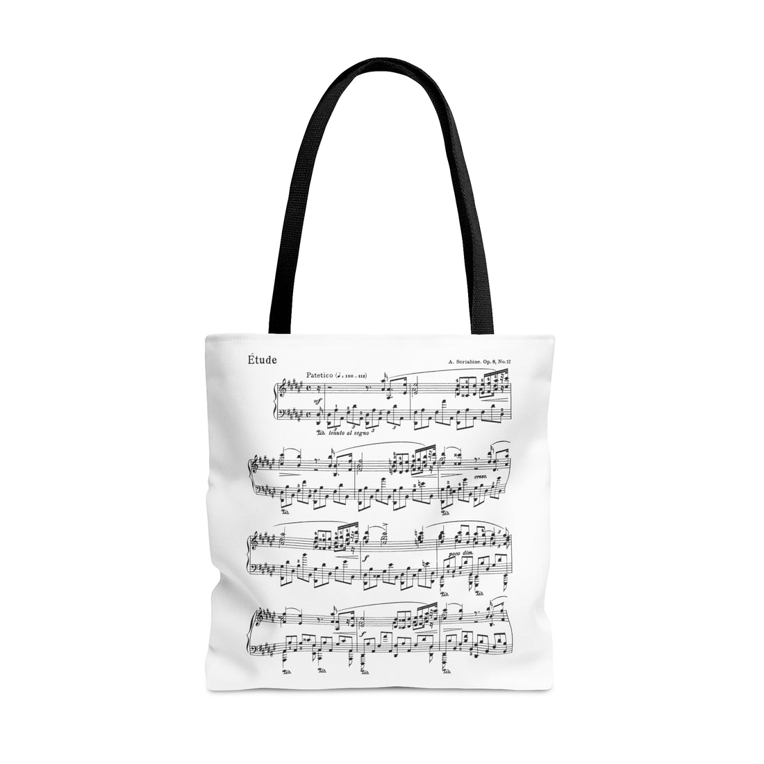 Scriabin Etude in D sharp Minor Op 8 No 12-1 (Tote Bag)