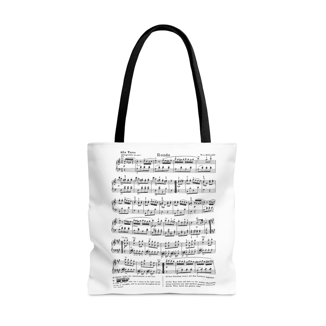 Mozart Piano Sonata No. 11 in A major, K. 331 / 300i Rondo alla Turca (Tote Bag)