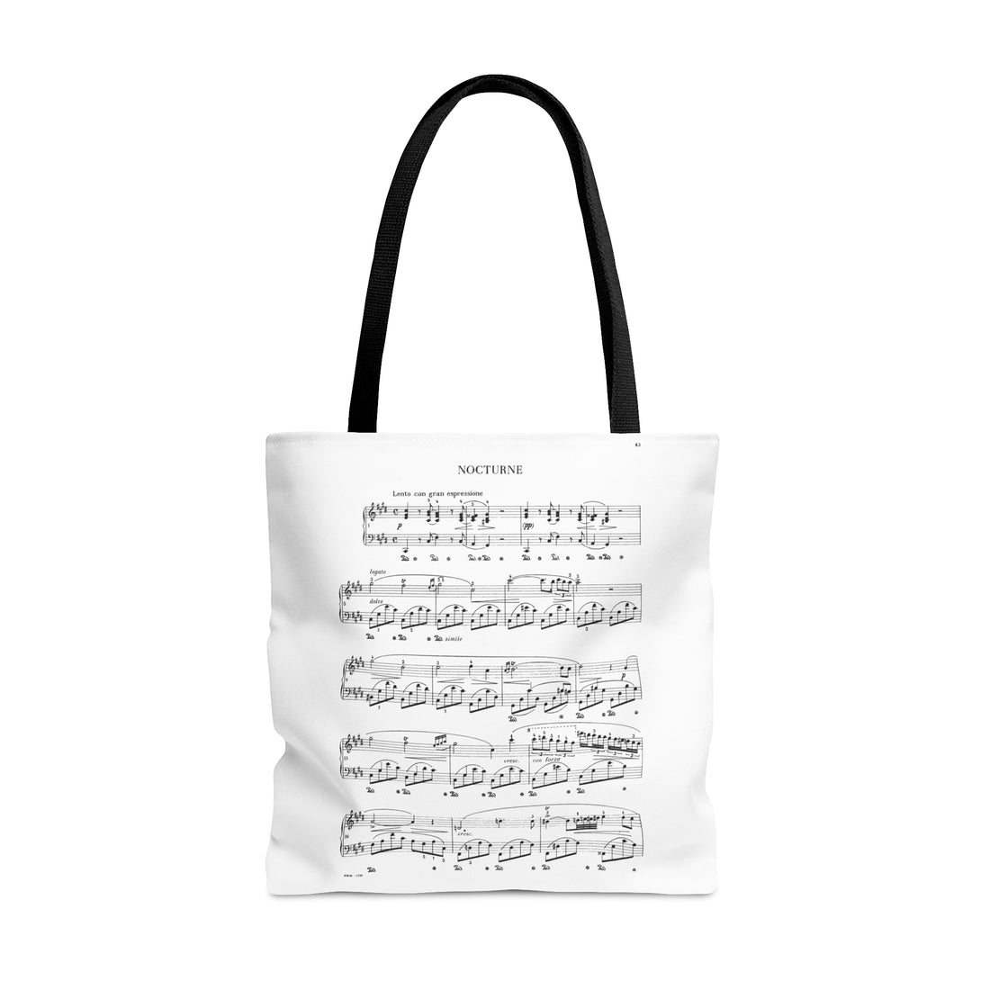 Chopin Nocturne cis-moll & Nocturne op. 9 No. 2 Es-dur (Double Sided Tote Bag)