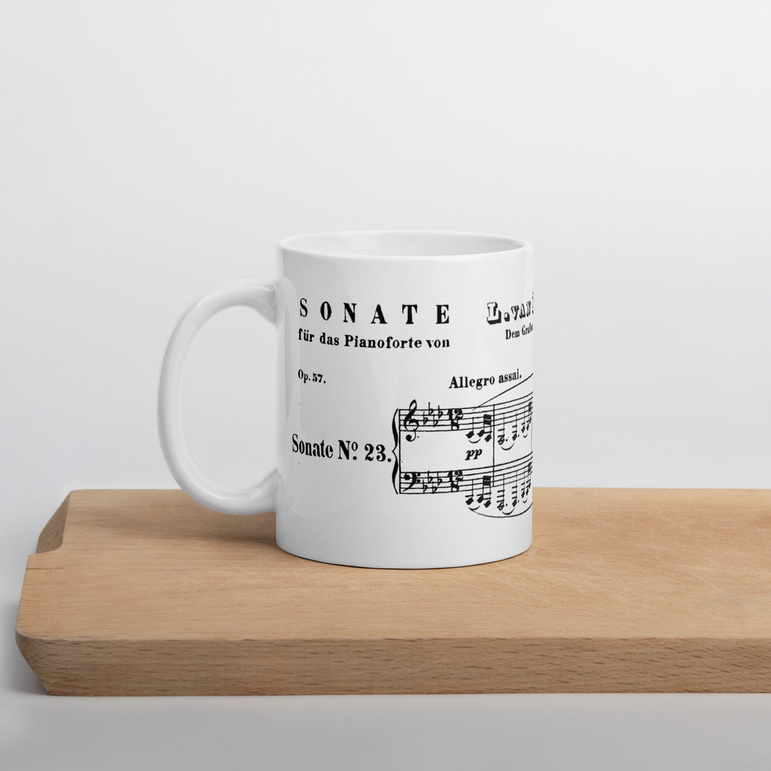 Beethoven Piano Sonata No. 23, Op 57 Appassionata - White Mug multiple sizes