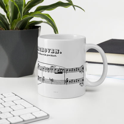 Beethoven Piano Sonata No. 23, Op 57 Appassionata - White Mug multiple sizes