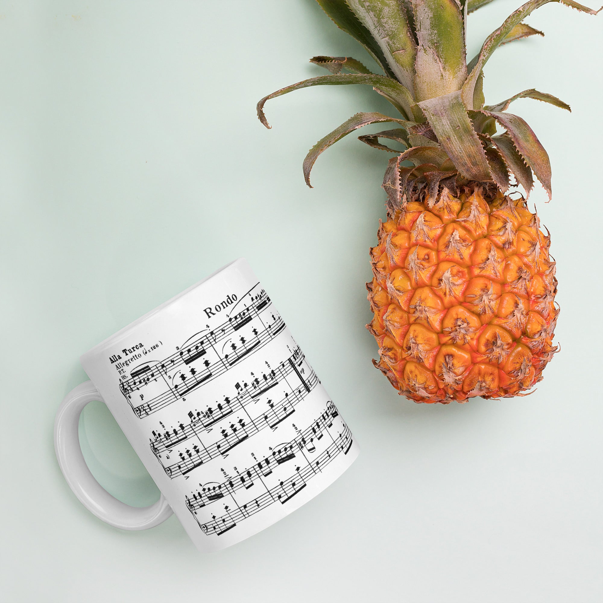 Mozart Piano Sonata No. 11 in A major, Rondo alla Turca - White Mug multiple sizes