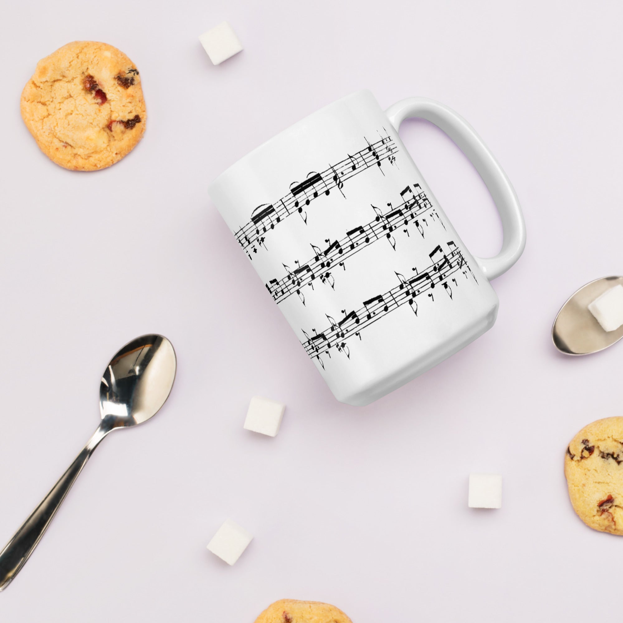 Bach Chaconne from Violin partita no. 2 in D minor BWV 1004 - White Mug multiple sizes