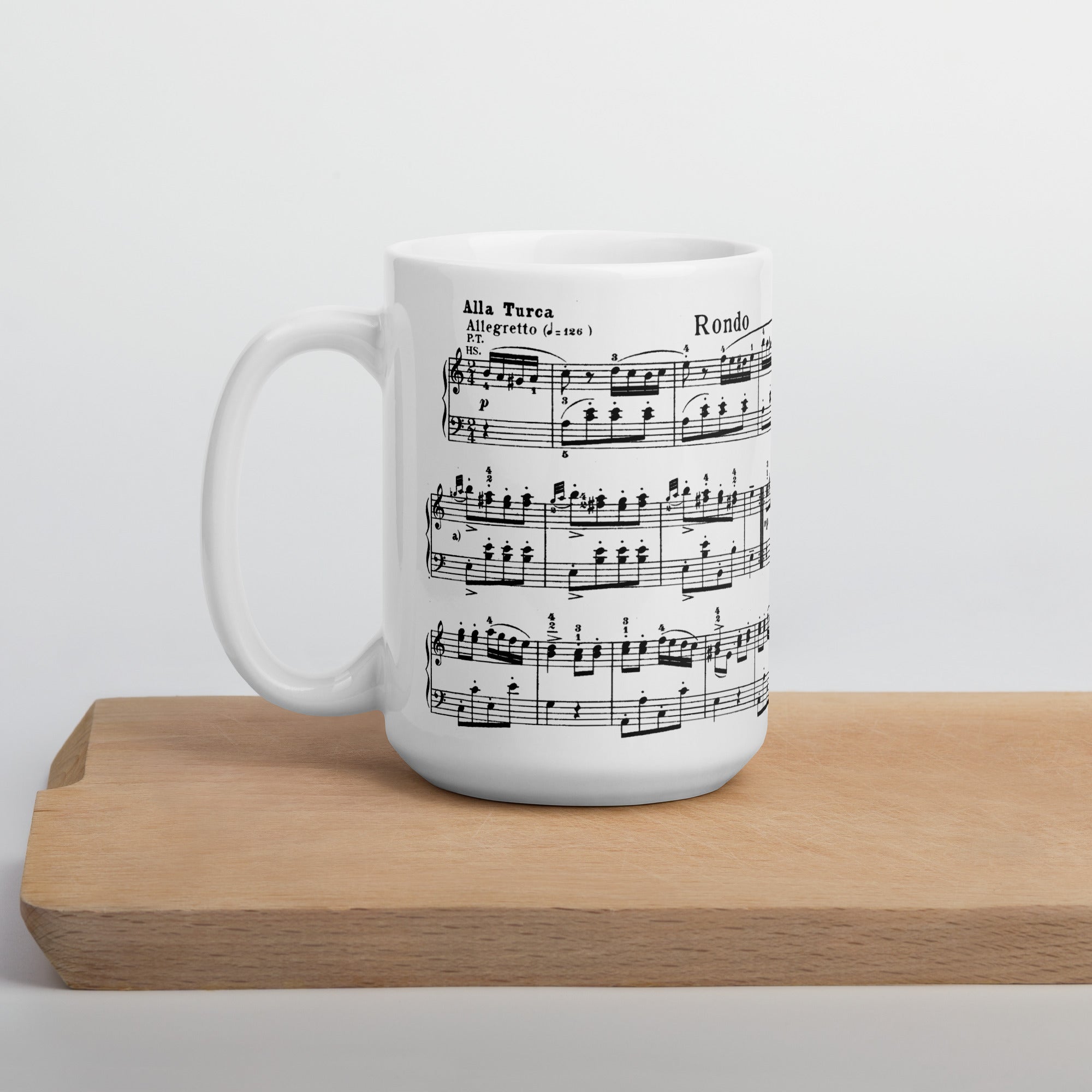 Mozart Piano Sonata No. 11 in A major, Rondo alla Turca - White Mug multiple sizes