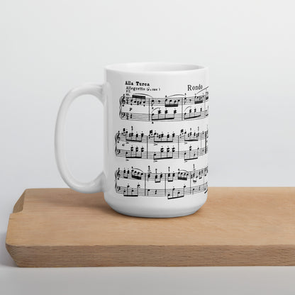 Mozart Piano Sonata No. 11 in A major, Rondo alla Turca - White Mug multiple sizes