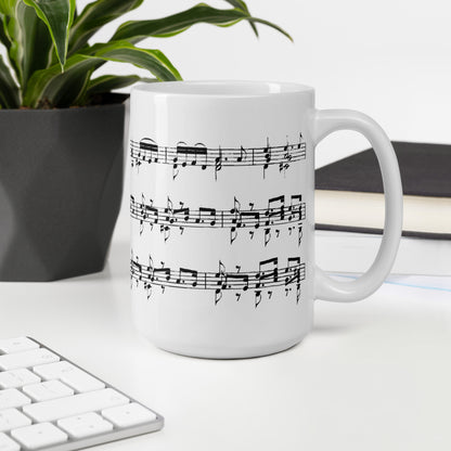 Bach Chaconne from Violin partita no. 2 in D minor BWV 1004 - White Mug multiple sizes