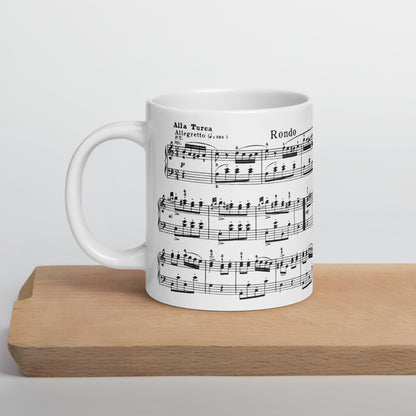 Mozart Piano Sonata No. 11 in A major, Rondo alla Turca - White Mug multiple sizes